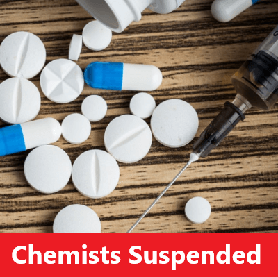 Suspension of Chemists for Drug license abuse